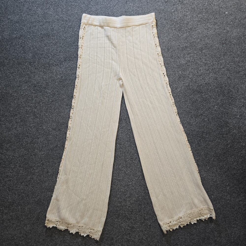 C C California Pants Womens Size Large Off White Crochet Resort Beachy Cover Up